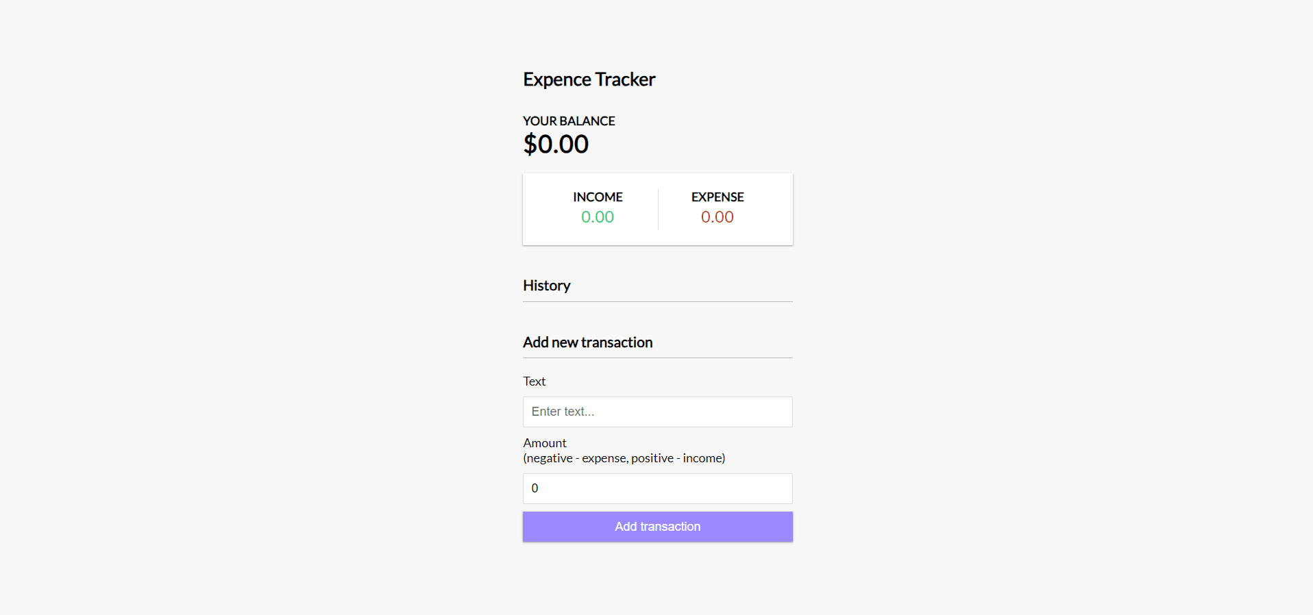 Expence Tracker